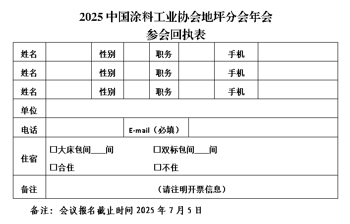 參會回執(zhí)表